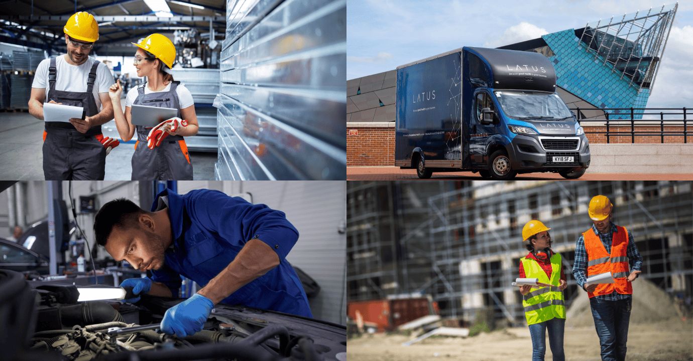 Occupational hygiene professionals conducting workplace safety assessments and inspections.
