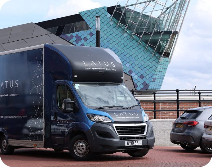 LATUS health surveillance vehicle for on-site health monitoring and safety assessments.