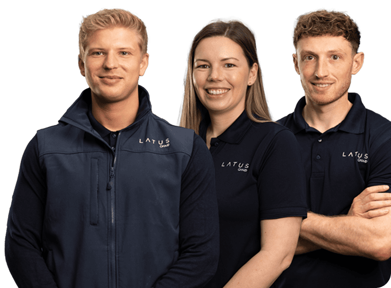 LATUS Group team members wearing uniforms during flu season.