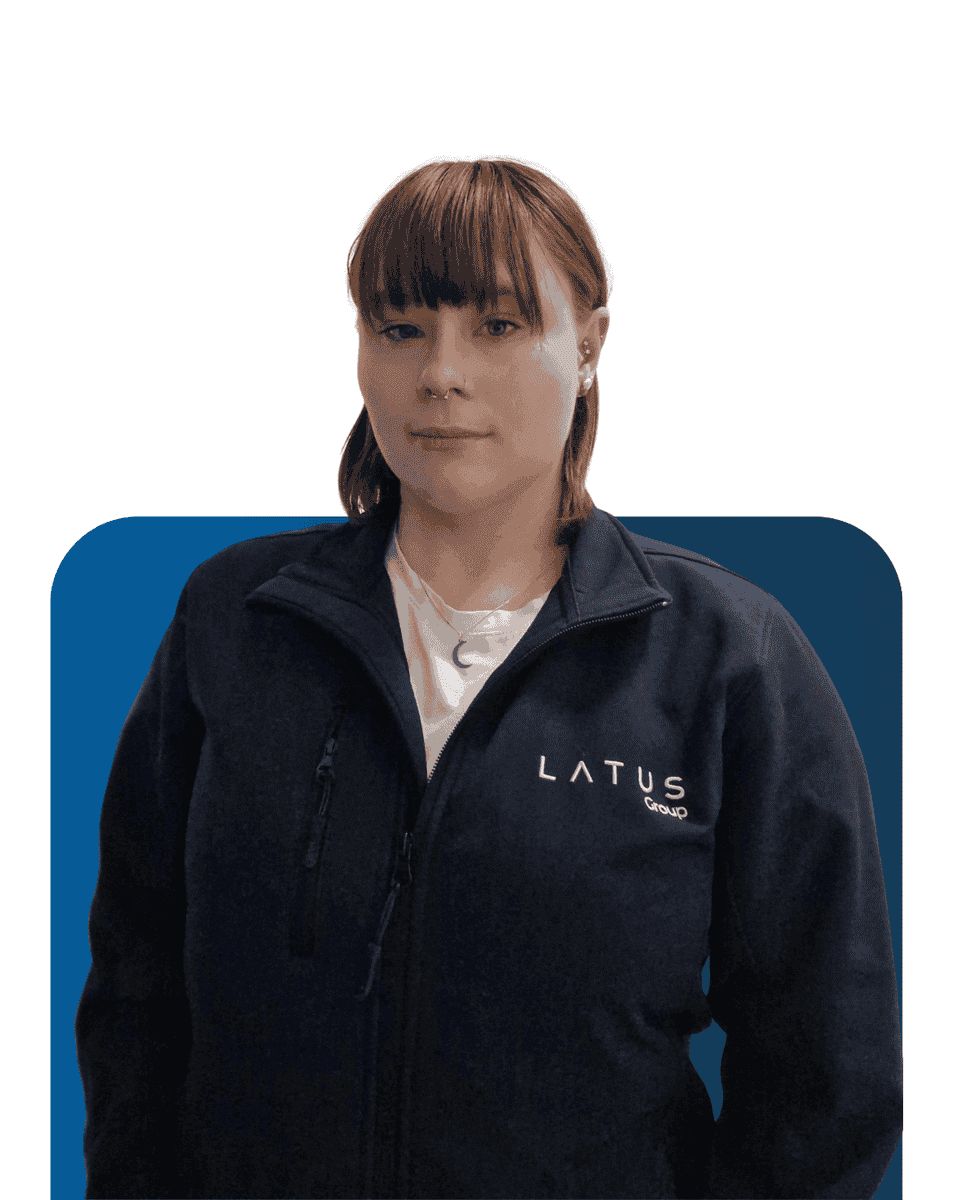 LATUS Group team member in company jacket for Meet the team.