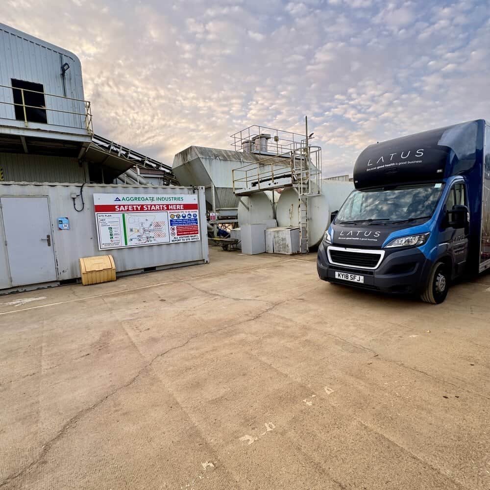 LATUS Group branded delivery van at industrial site.