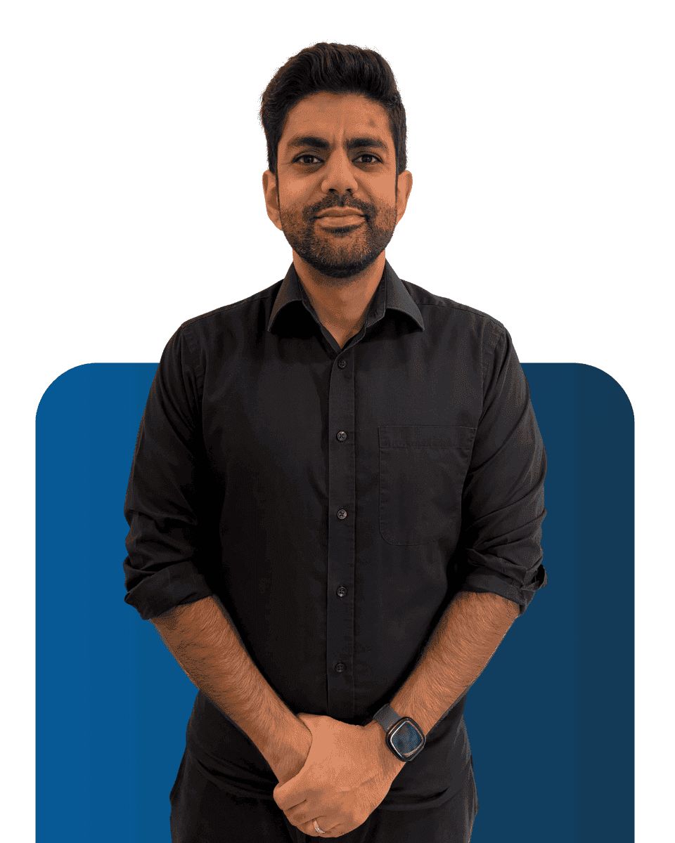 Professional team member from LATUS Group in a black shirt, smiling confidently.