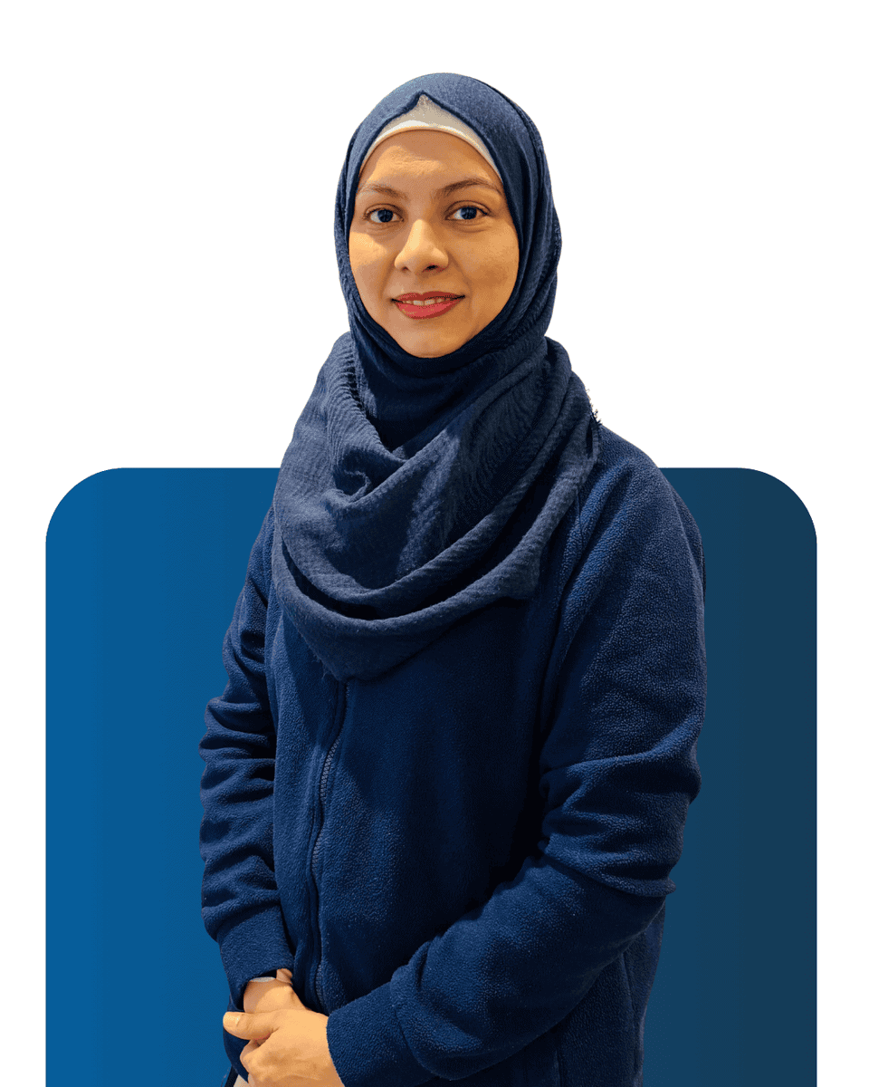 Professional woman in hijab representing LATUS Group team.