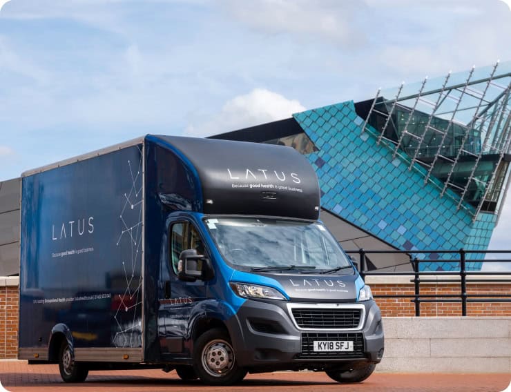LATUS Group delivery truck for logistics services in the UK.