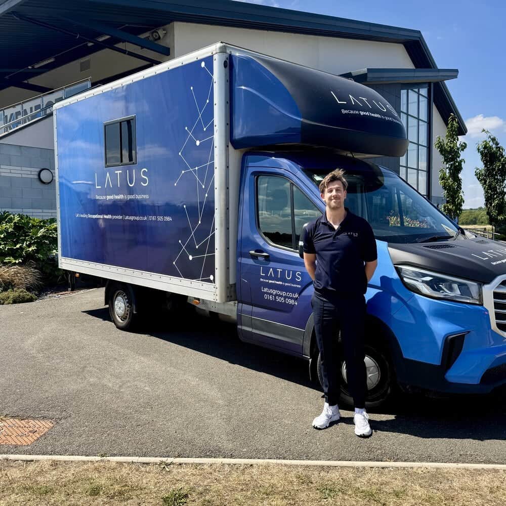LATUS Group branded delivery truck with company logo and graphics.