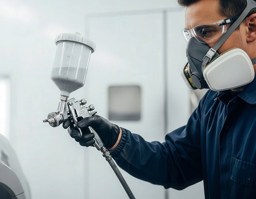 Air quality testing with breathing apparatus for safety compliance.