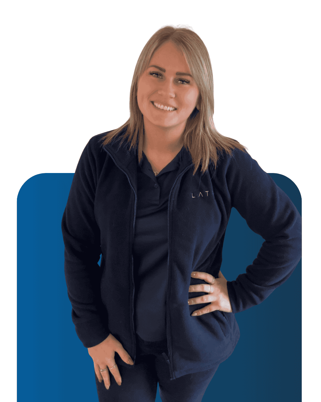 LATUS Group team member smiling in company uniform.