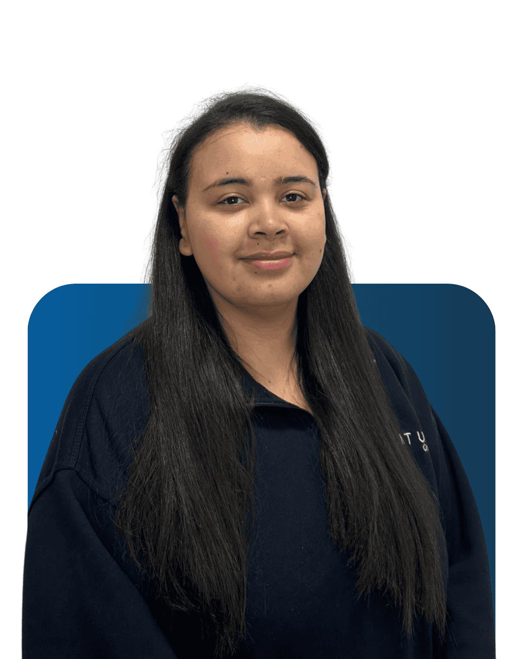 Female team member at LATUS Group in professional attire.