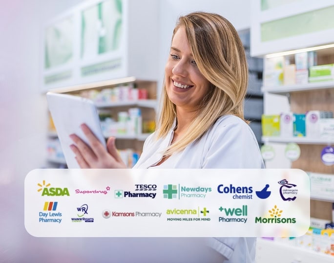 Healthcare professionals managing flu season at pharmacy.