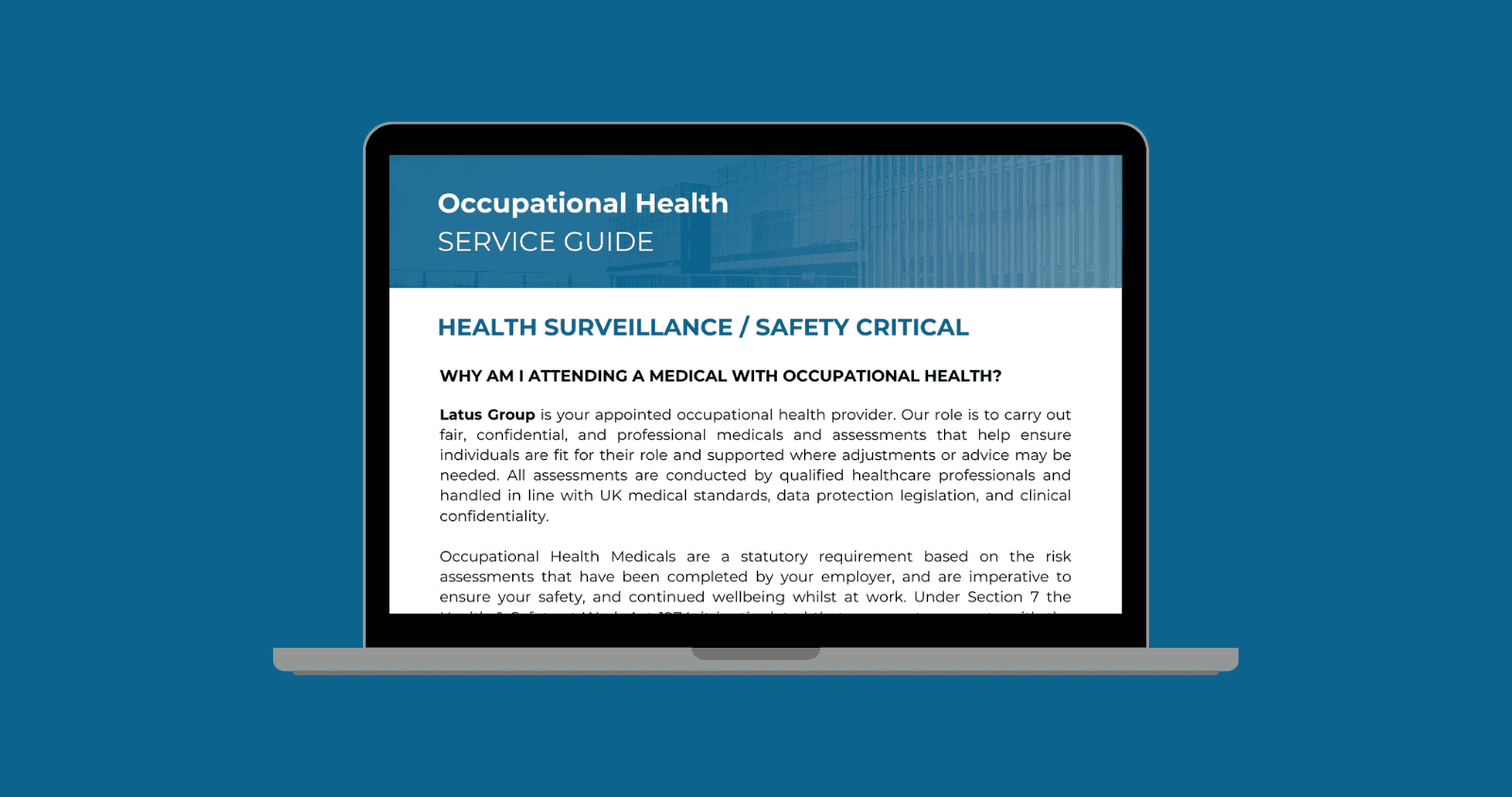 Occupational health service guide for health surveillance and safety.