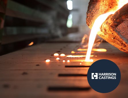 Steel pouring and casting process at LATUS Group manufacturing facility.