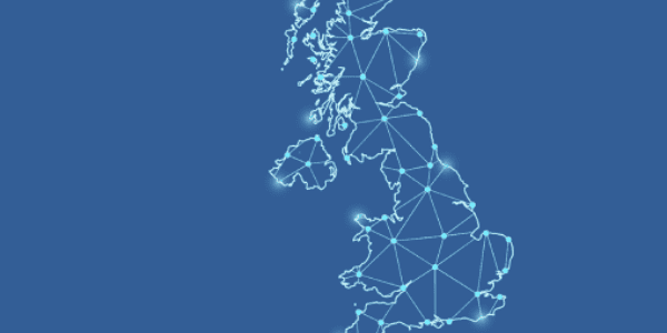 Digital map of the UK highlighting connectivity for pre-placement assessments.