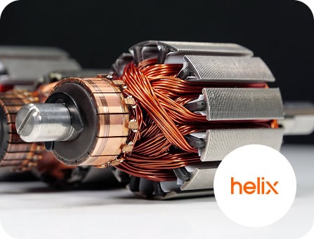 High-quality electric motor parts showcasing copper windings and metal stator for industrial applica.