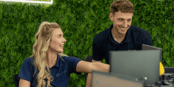 Employees completing pre-placement questionnaires at LATUS Group.