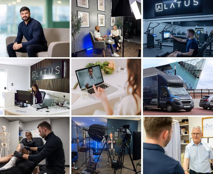 Professional media and office environment at LATUS Group headquarters.